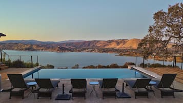 An infinity pool, a heated pool