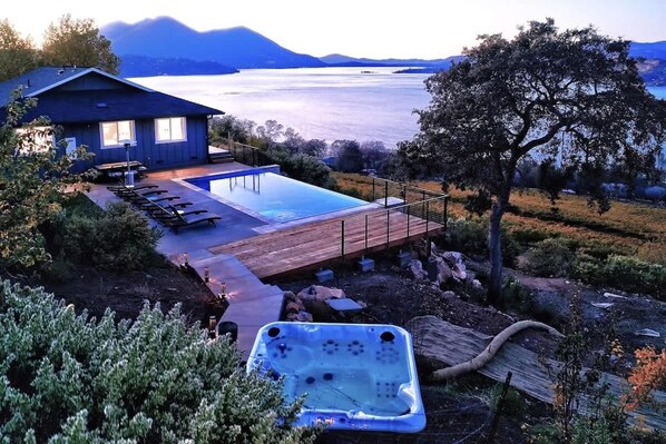 An infinity pool, a heated pool