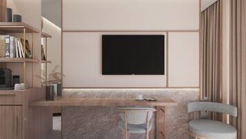 Caixa forta a l'habitació i cortines opaques