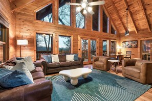 Smart TV, fireplace, video games, foosball