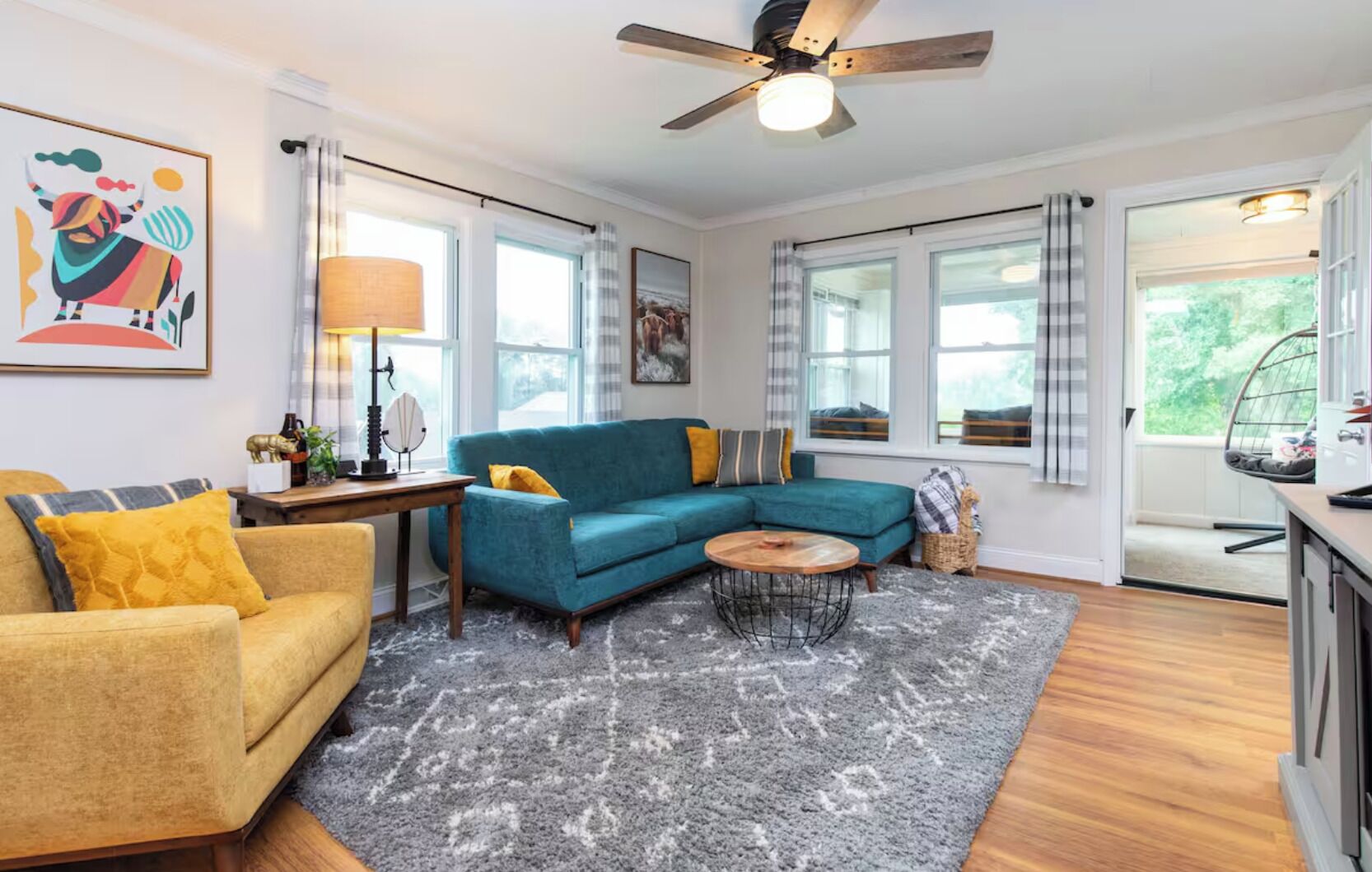 Smart TV, fireplace, printers