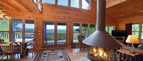 Smart TV, fireplace, DVD player