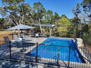 Outdoor pool, a heated pool - Lake Home with new pool and outdoor kitchen (Canyon Lake)