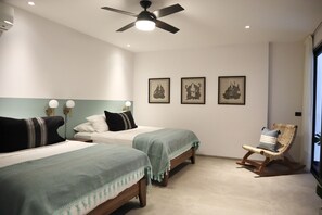 2 bedrooms, in-room safe, iron/ironing board, travel cot