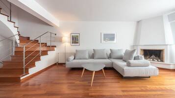 Télévision, cheminée