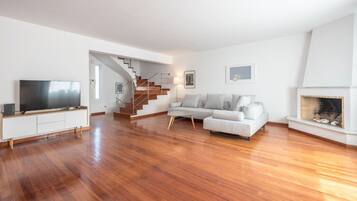 Télévision, cheminée