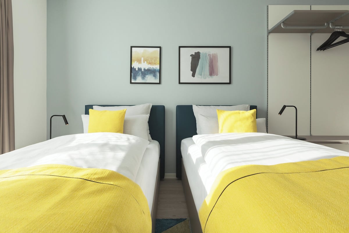In-room safe, blackout drapes, soundproofing, free cribs/infant beds
