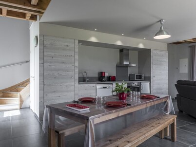 Renovated farm cottages, terrace and Scandinavian style