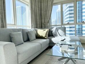 Classic Apartment | Living area - Marco Polo - Charming & Vibrant Apartment in JLT (Dubai)