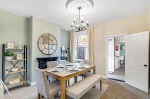 Dining - 2BR Cosy Stay | Near Cathedral |Parking |Workspace (Norfolk)