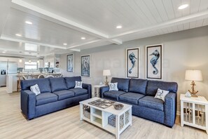 Condo, 2 Bedrooms | Living area - Fully Remodeled Condo with Atlantic Ocean View and Access to Private Fishing Pier by RedAwning (Fernandina Beach)