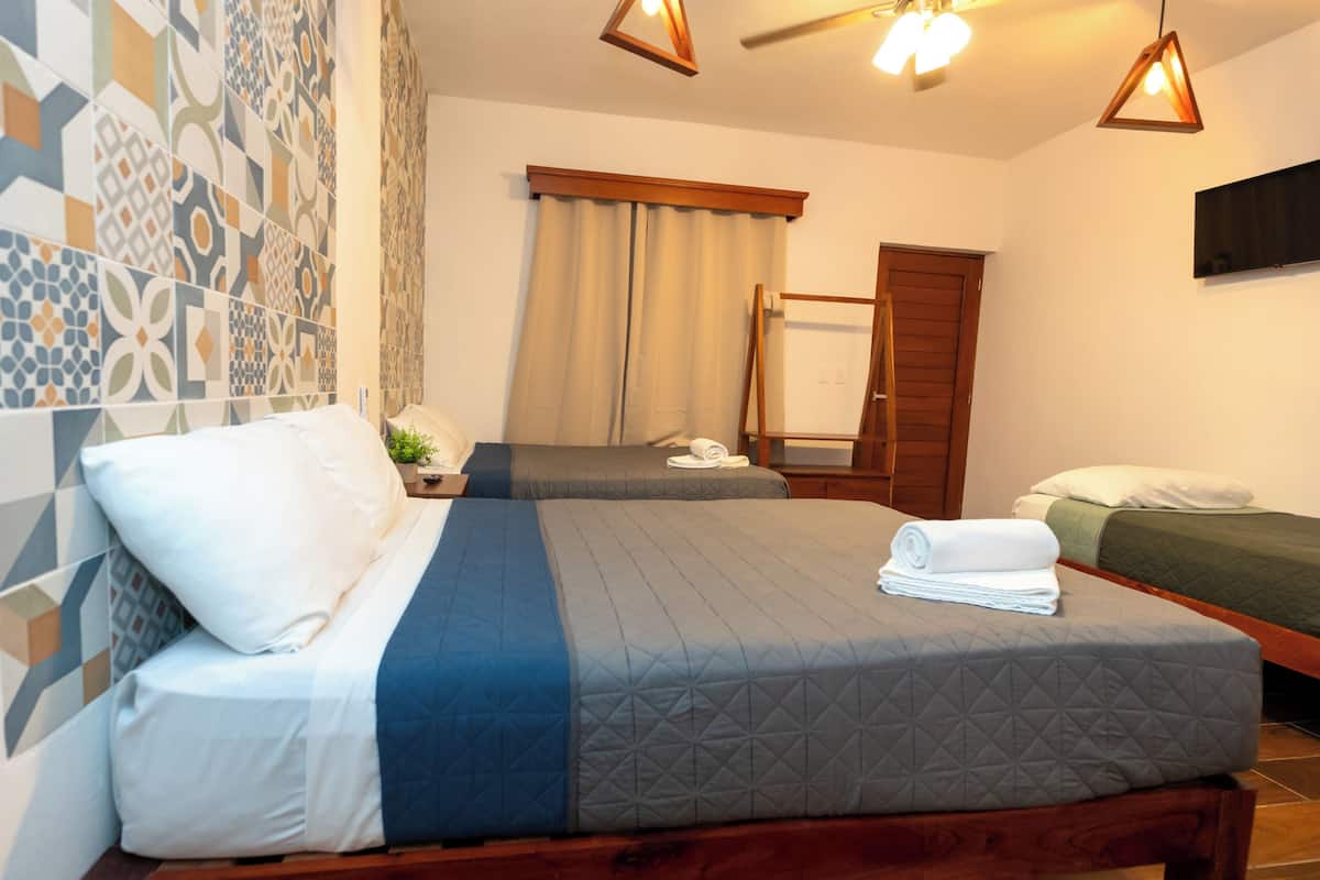 Blackout curtains, iron/ironing board, free WiFi, bed sheets