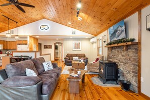 Smart TV, fireplace, video games, books