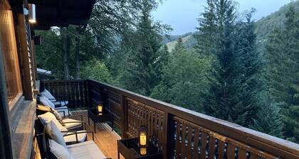 Chalet vue de rĂȘve confort & nature, sauna, rando, ski