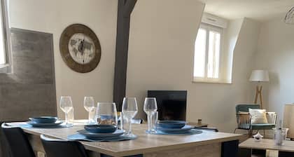 Large elegant apartment in the heart of Epernay. Quiet top floor with lovely view.