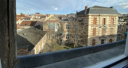 Large elegant apartment in the heart of Epernay. Quiet top floor with lovely view.