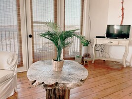 Deluxe Apartment | Living area | 32-inch flat-screen TV with satellite channels, TV