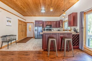 Fridge, microwave, oven, stovetop - The Maine Lake House with an Amazing Sand Beach! (Burnham)
