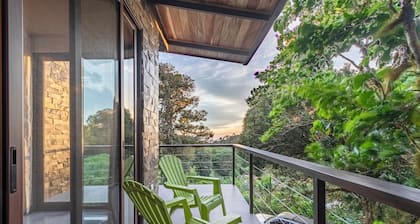 Modern house in a far