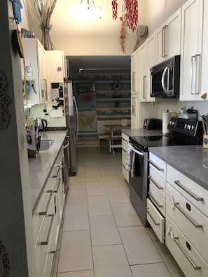 Fridge, microwave, dishwasher, toaster