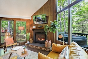 Smart TV, fireplace