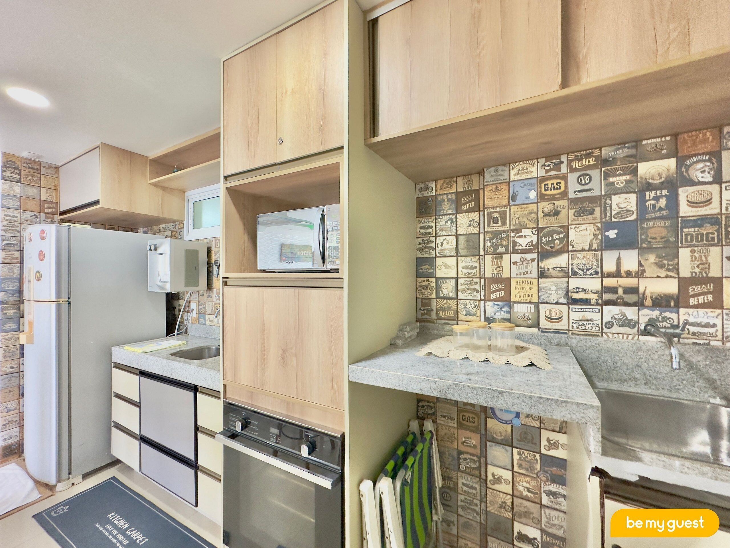 Apartamento exclusivo | Cozinha privada | Geladeira, micro-ondas, fogão, lava-louças