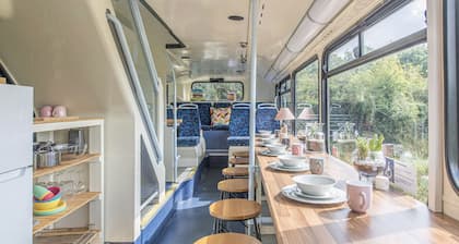 Double Decker Bus on an Alpaca Farm Sleeps 8