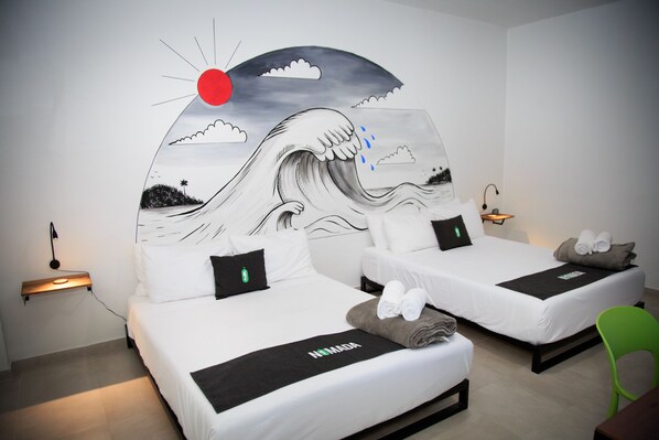 Standard Quadruple Room | Blackout drapes, free WiFi, bed sheets - Nomada Beach Hostel - Adult Only (Carolina)