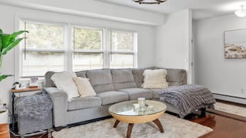 Älytelevisio, kirjoja, tietokoneen näyttö