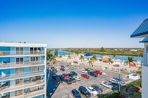 Enjoy stunning views of the water from your balcony.