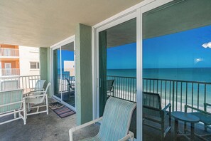 Terrace/patio - FREE PERKS INCLUDED!! Sand Castle I 908 - GULF FRONT Condo! (Indian Shores)