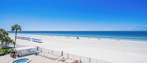 On the beach, beach towels