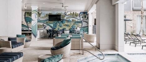 Piscine extérieure, piscine chauffée