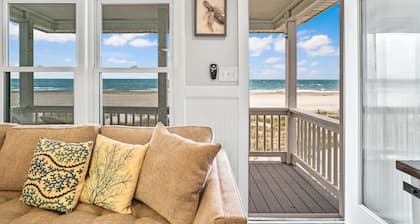Direct Oceanfront Home on Holden Beach, Endless Views, 2 Living Areas, Updated