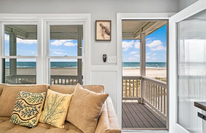 Direct Oceanfront Home on Holden Beach, Endless Views, 2 Living Areas, Updated