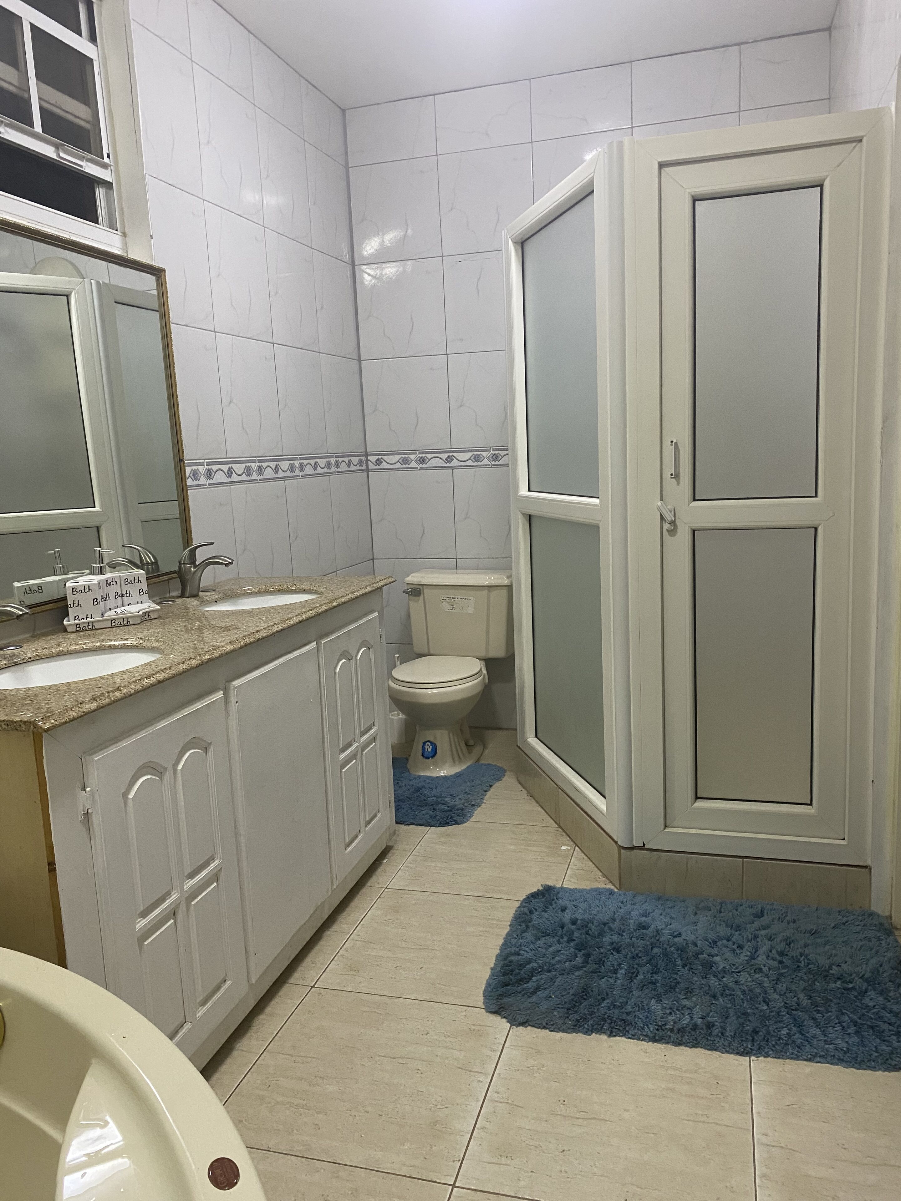 Dusche, Whirlpool, Handtücher, Seife
