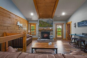 TV, fireplace, DVD player, stereo