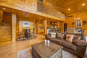 Smart TV, fireplace, video games, foosball