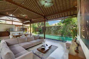 Standard Villa, 2 Bedrooms, Non Smoking, Pool View | Living area | TV - Villa Andalas (Seminyak)