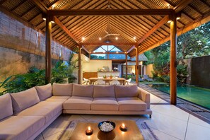 Standard Villa, 2 Bedrooms, Non Smoking, Pool View | Living area | TV - Villa Andalas (Seminyak)