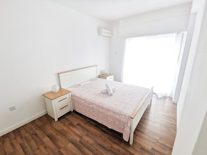 1 bedroom, desk, laptop workspace, iron/ironing board