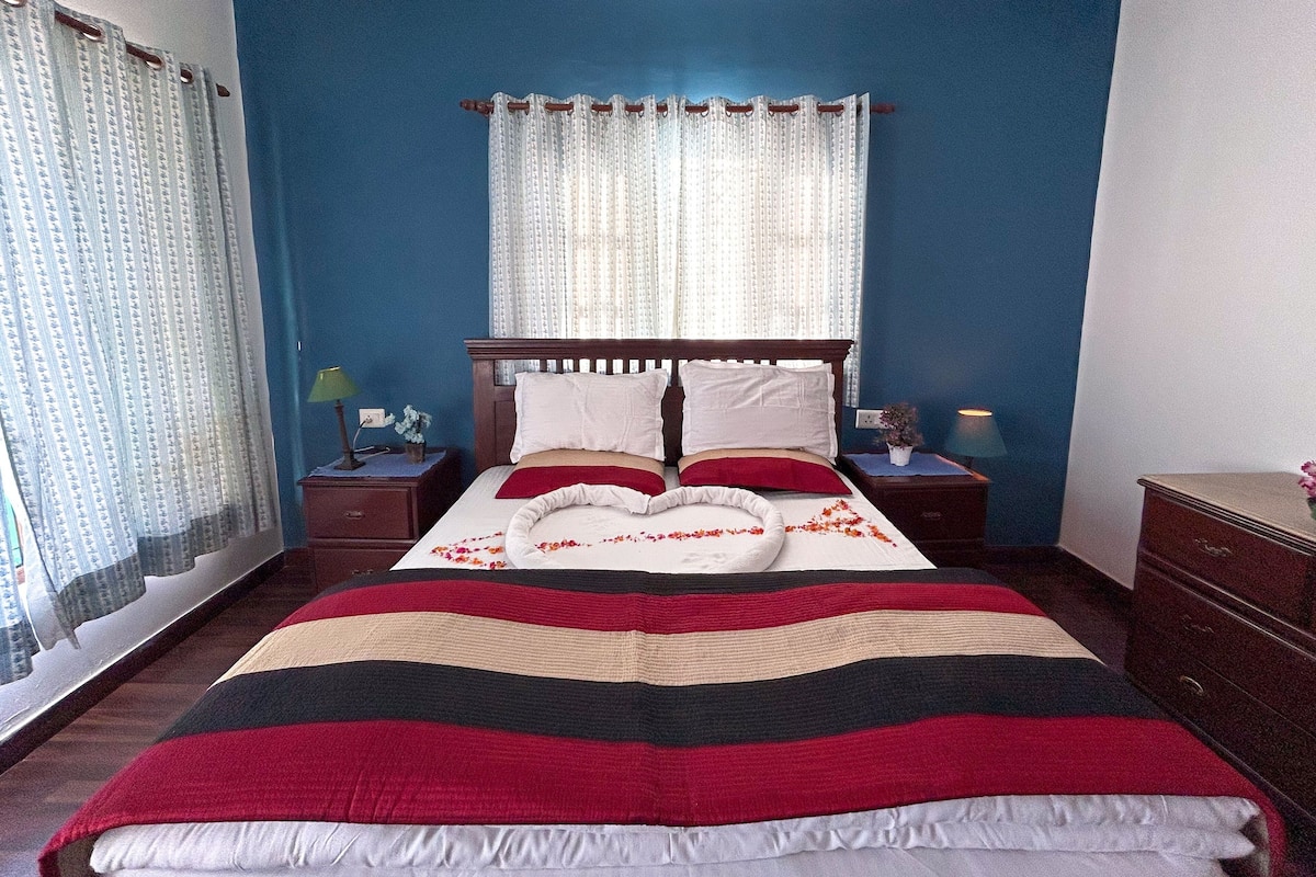 Down duvets, pillow-top beds, desk, laptop workspace