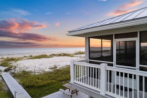 Terrace/patio - Beachfront, Dog Friendly Home! Private Boardwalk! (Indian Pass)