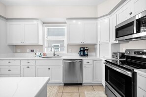 Fridge, microwave, oven, stovetop - Pet-friendly Home! Gulf Front! Heated Pool! Elevator! (Indian Pass)