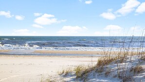 A beach with sand dunes and sparse vegetation. - Gulf-Front Estate with Private Pool (Indian Pass)