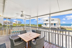 Outdoor dining - Dog-Friendly Duplex! Gulf Views! Short Walk to Beach! (Port St. Joe)