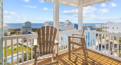 Book for Holidays! Dog Friendly Home with Pool, Gulf Views, Firepit and Hot Tub!