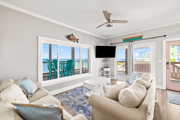 TV - A Dog Friendly, Gulf Front Home with Private Boardwalk and Beach Access (Port St. Joe)