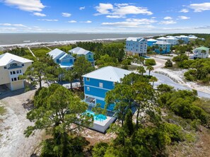 Exterior - Book Holiday Getaways! Gulf-Facing Home! Private Pool! Multiple Decks! Firepit! (Cape San Blas)