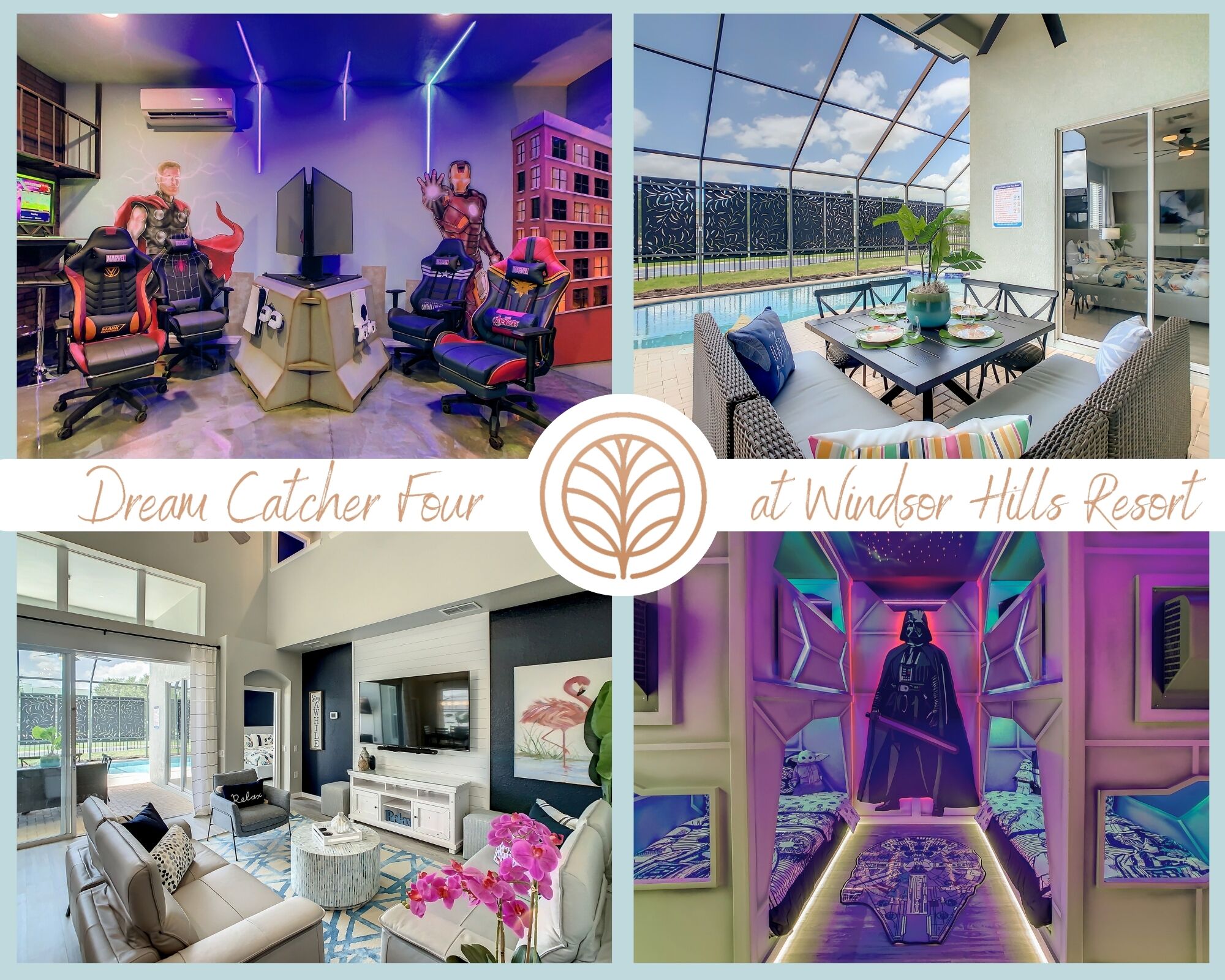 New-Totally Renovated-Amazing Game Room-South Facing Pool/SPA-Themed Bedrooms